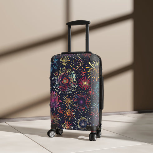 Small Black Festive Fireworks Adventure Suitcase for Travel Accessories.