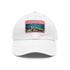 Great Barrier Reef baseball cap in white with light brown patch.