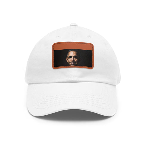 Stylish white cotton cap with iconic Barack Obama presidential logo.
