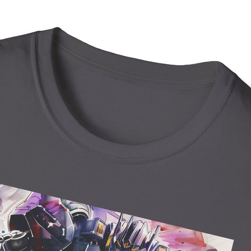 Charcoal cotton t-shirt with Megatron graphic regular fit crew neck design