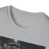 Charcoal cotton T-shirt with Babe Ruth watercolor design and crew neck