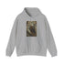 Navy eagle graphic hoodie for men and women, size small.