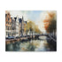 City wall art of Amsterdam canals and bridges canvas print.