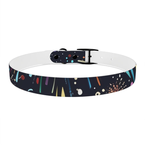 Dazzling fireworks dog collar in medium black onyx pattern.
