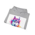 Wolfish Charm Husky Navy Unisex Hoodie, Regular Fit DTG Print