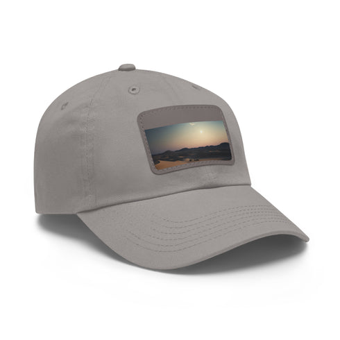 Desert Dreamer Full Moon Baseball Cap in White with Rectangle Patch