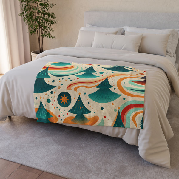 and endless summer days. Embrace the vibes of the bygone era with the Retro Groove Blanket.
Transport yourself back to the '70s with our Retro Groove Blanket. This groovy design features a classic '70s pattern in a vibrant marine color palette