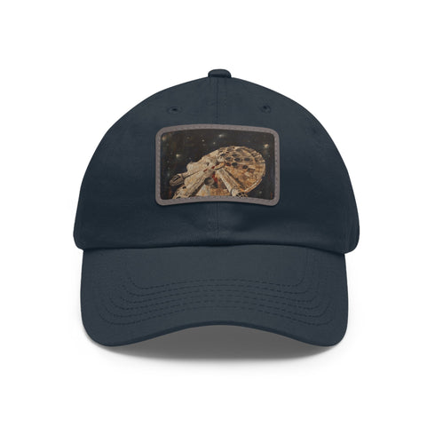 Stylish Galactic Falcon Adventure Cap in White with Light Brown patch.
