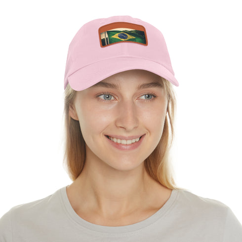 Brasilian Pride Flag Cap, White Light Brown patch, Unisex, Vegan
