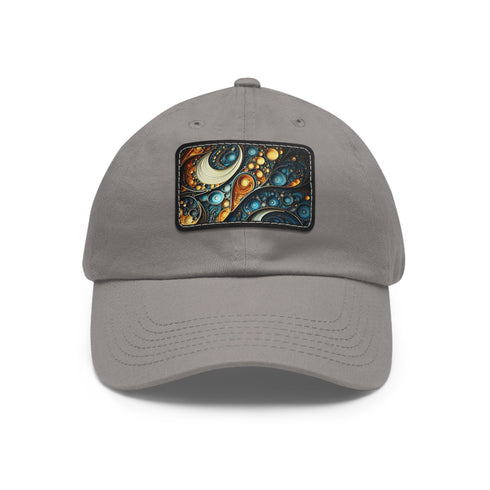 Fractal Fusion Baseball Cap in White with Light Brown Patch