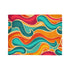 Colorful retro waves throw blanket for cozy sleep and relaxation.