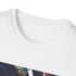 Watercolor subway graphic white t-shirt: XL size, cotton crew neck.