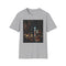 Charcoal cotton crew neck T-shirt with bold city lights design