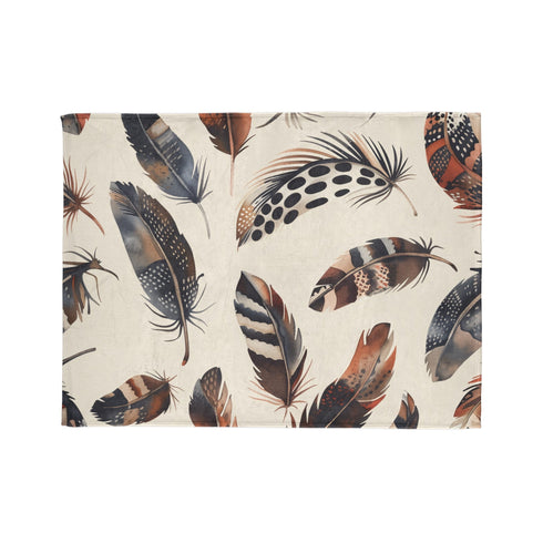 Boho Feathers pattern blanket for cozy Mother's Day gift.