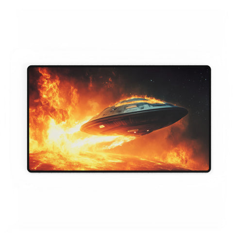 Spaceship Leaving a Burning Planet Gaming XXL Extended Desk Mat