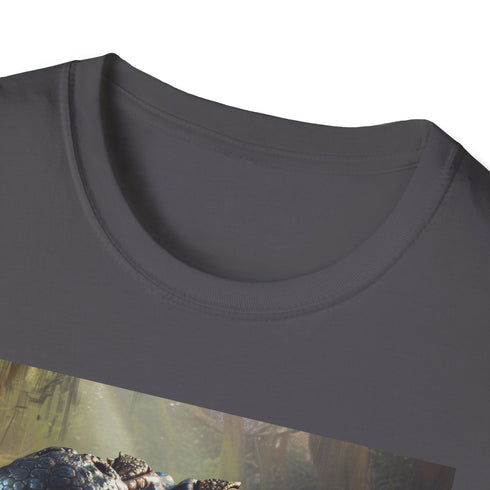 Charcoal Crocodile Painting T-Shirt with Primeval Predator Design
