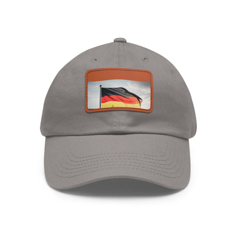 Stylish German pride flag cap with white/light brown rectangle patch.
