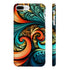 Abstract pattern iPhone 7/8+ glossy phone case with intricate fractals.