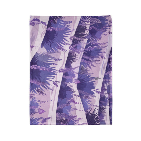 Provence Lavender Botanical Fields Seamless Plush Fleece Throw Blanket - View 4 | Prints With Passion