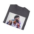 Charcoal cotton t-shirt with watercolor portrait of Anthony Davis