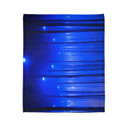 Cyber Forest with Bioluminescent Fog — Plush Fleece Throw Blanket — Product Detail View 7
