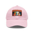 Neon watercolor Jeff Bezos cap: white cotton hat with rectangle patch.