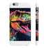 Vibrant neon T-Rex phone case: slim, glossy, perfect for dinosaur fans.