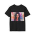 Charcoal cotton tee with watercolor Kim Kardashian graphic regular fit crew neck