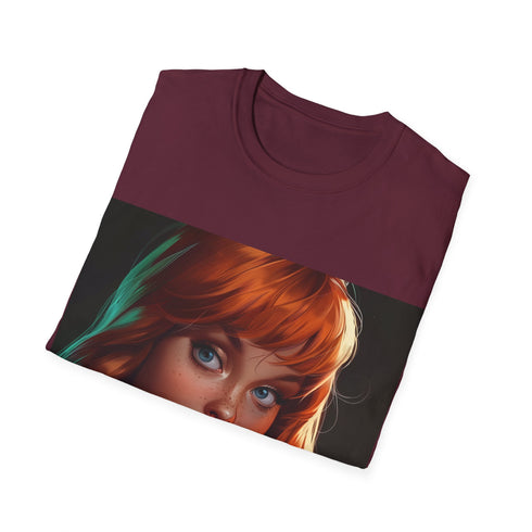 Charcoal cotton crew neck tee with Daphne Mysterysolving Fashionista design.
