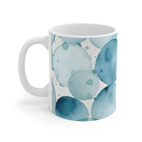 Mesmerizing Icy Eyes Ceramic Coffee Mug 11 oz Blue Watercolor Pattern
