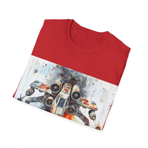 Galactic X Wing Adventure Tee in Charcoal, Regular Fit Cotton Summer T-Shirt.