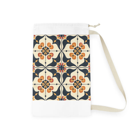 Artisan Tiles pattern laundry bag with stylish design for chic laundry routine