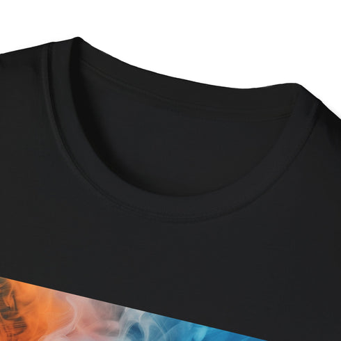 Abstract smokey swirls charcoal T-shirt - cotton crew neck DTG print.