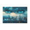 Floating Eyes Watching City from Sky Stretched Canvas Wall Art