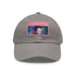 Neon Dreams: Elon Musk watercolor baseball cap in white with light brown patch.