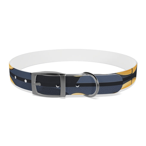 Artisan tile dog collar in medium size with striking black onyx design