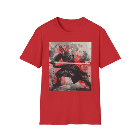 Charcoal Darth Maul T-shirt with striking dual-bladed lightsaber illustration