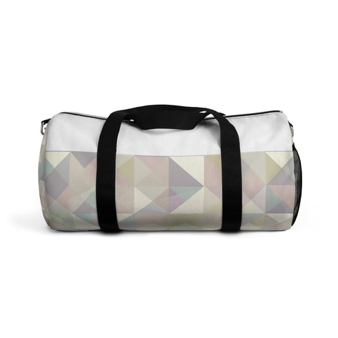 Pastel geometric duffel bag AOP style Made in USA.