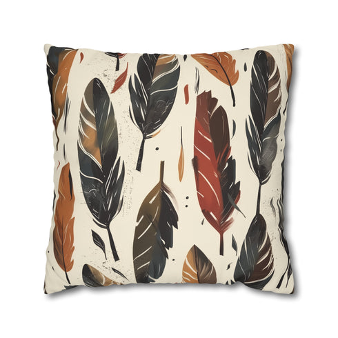 Boho Feathers Pillowcase Dream - Transform your bedroom with earthy tones and delicate feather pattern