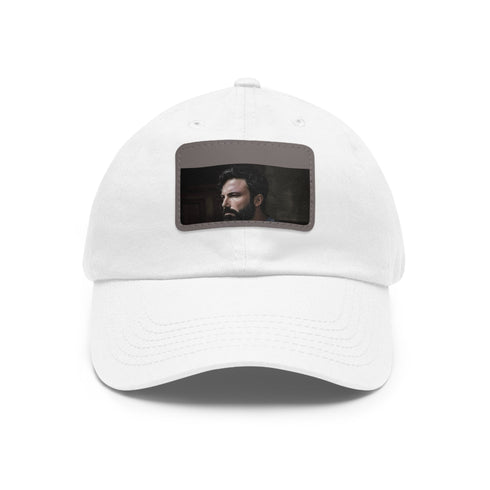 Afflecks Signature Style Cap, White with Light Brown Rectangle Patch
