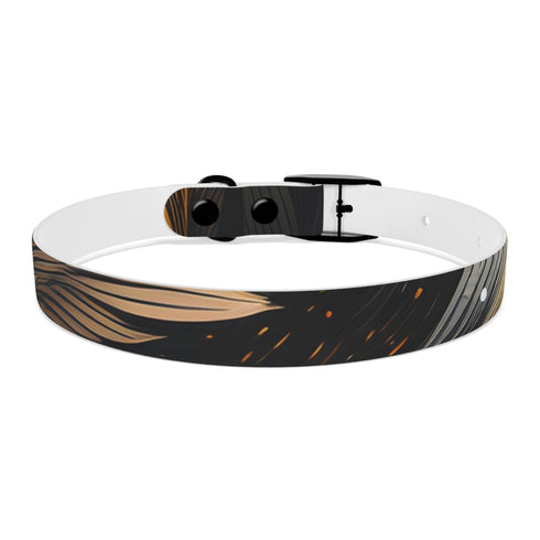 Personalized black onyx dog collar for small dogs, made in the USA.