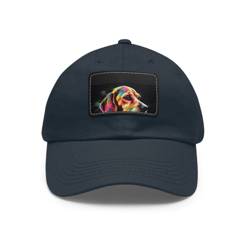 Beagle Babe Baseball Cap in White with Light Brown Patch.