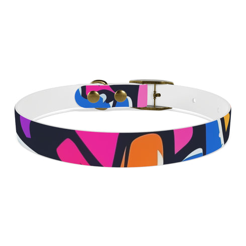Neon graffiti urban dog collar in M black onyx Accessories style.