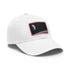 Earths Horizon Cap in White with Light Brown Patch and Rectangle Shape