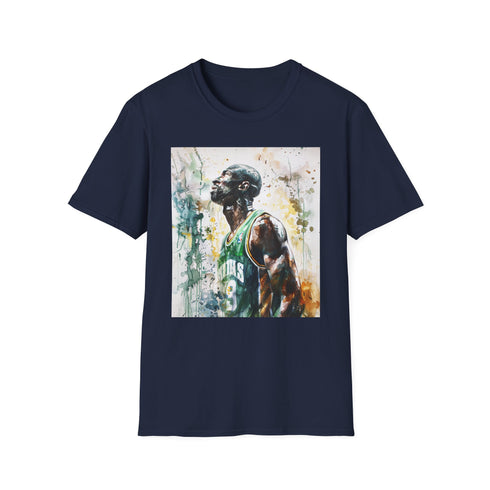 Charcoal cotton crew neck t-shirt featuring bold Kevin Garnett basketball graphic