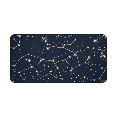 Starry Night Desk Mat - Illuminate workspace with twinkling constellation stars pattern for celestial beauty