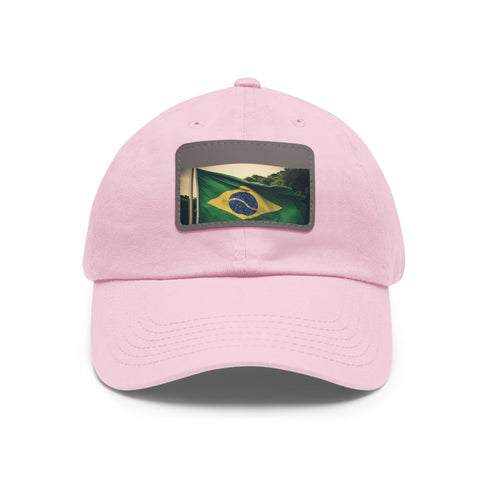 Brazilian flag baseball cap with green, yellow, and blue design.