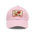 Blooming Blossoms Baseball Cap in White with Light Brown Rectangle Patch