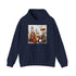 Symphony of Nature unisex Navy hoodie with music wilderness design.
