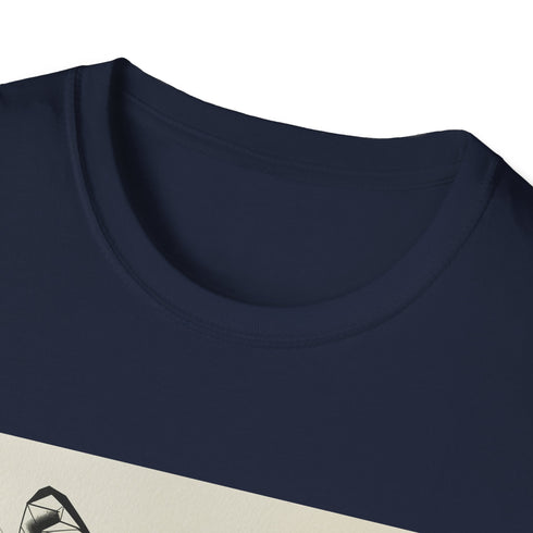 Geometric Fox Portrait Tee, Charcoal, Cotton, Regular Fit, Modern Style